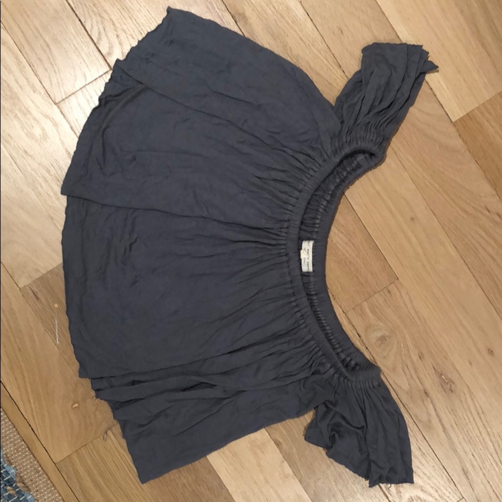 Truly May Deeply off shoulder babydoll crop top